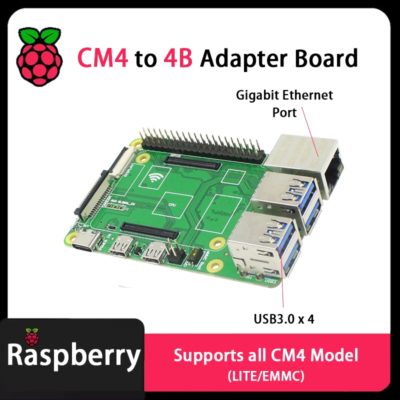 thumbnail image 1 of Raspberry Pi Compute Module 4 Switch from the compute module to the PI4B conversion module, 1 of 4