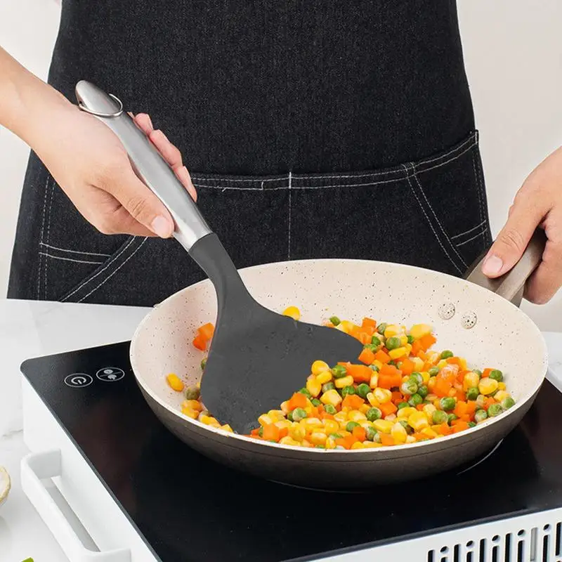 1pcs Wide Silicone Spatula Shovel Nonstick Frying Shovel With Ergonomic Handle Cookware Kitchen Cooking Tools Accessories