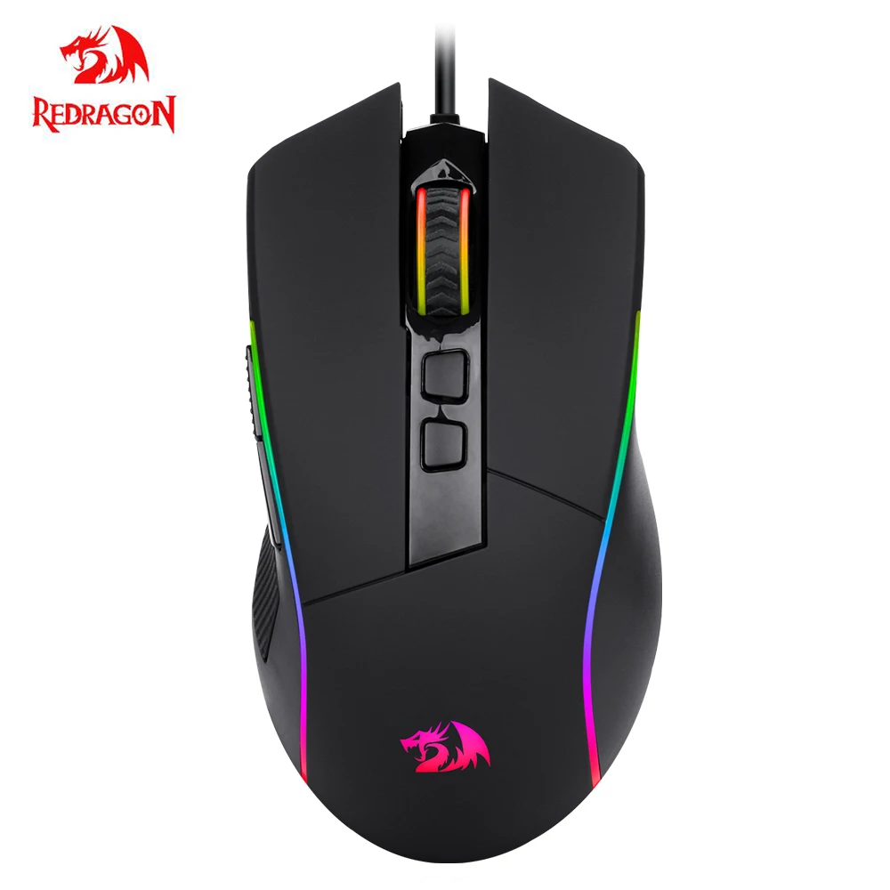 REDRAGONratón Gaming Lonewolf G105 RGB, con cable USB, 8000 DPI, 8