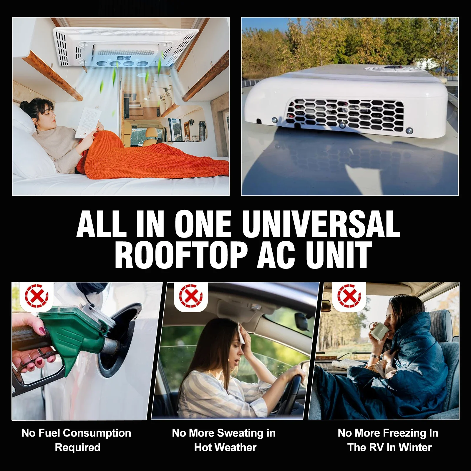Rv Rooftop Air Conditioner Truck Parking Apu Air Conditioning 12V Electric Conditioner For Truck Van Car