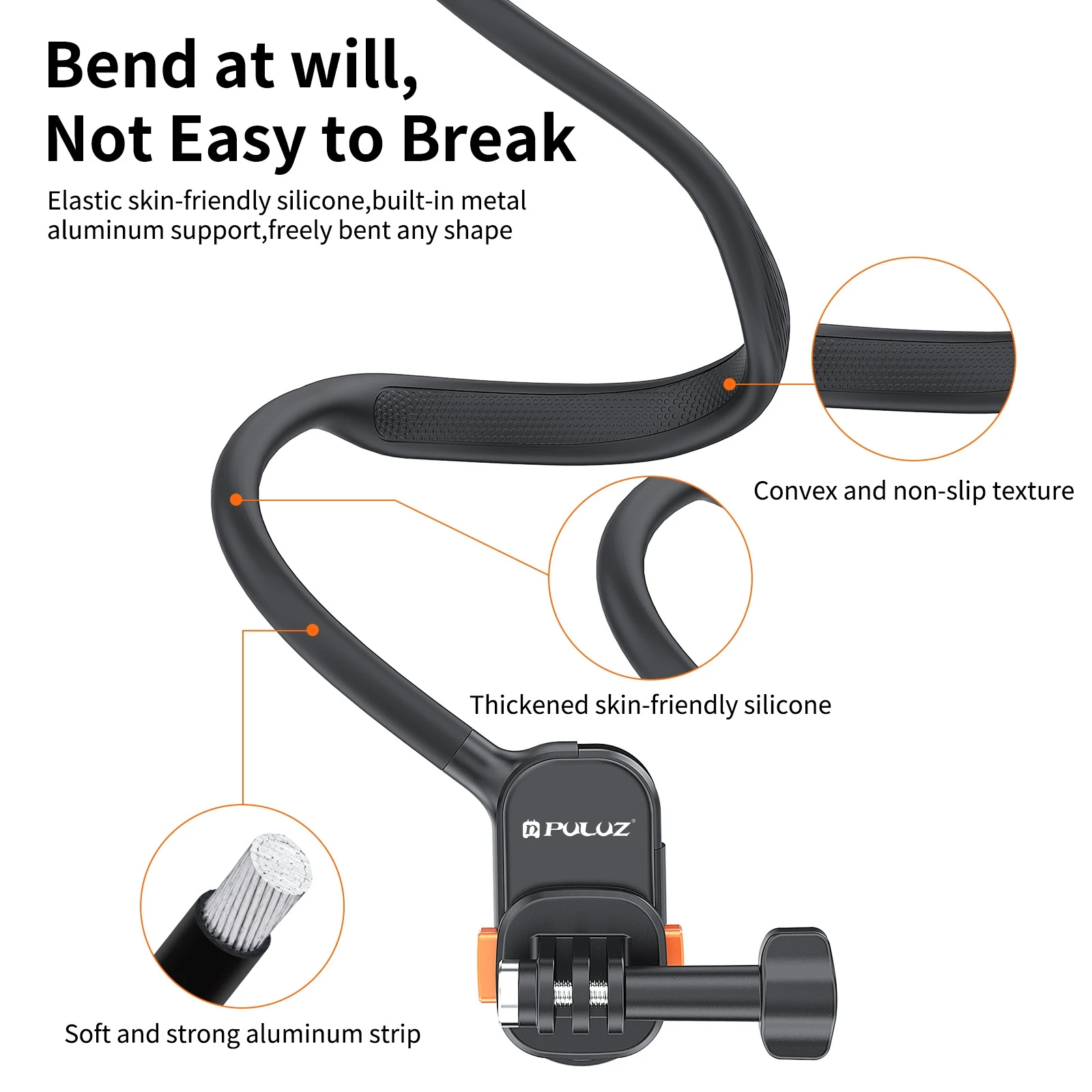 PULUZ Lazy Neck Bracket Magnetic Quick Release POV View Mount