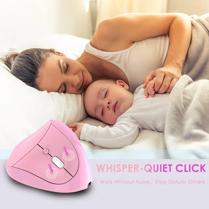 Wireless Mouse Rechargeable/Battery Vertical Wireless USB 2.4G Right Hand Ergonomic Mouse for Computer Laptop Gaming