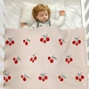 Cute Cherry Print Infant Throws Shawls Skin-friendly Muslin Baby Boys & Girls Swaddle Blankets 0-24 Months Baby Security Blanket 3