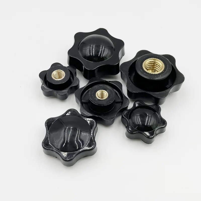 M4 M5 M6 M8 M10 M12 Pflaume Handfest Muttern Griff Gewinde Stern Mechanische Schwarz Rändelmutter Klemmknopf Manuelle Mutter Hitzebeständig – Detail 6