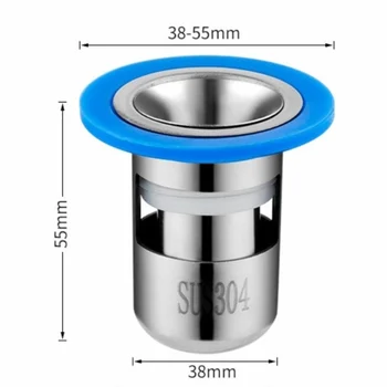 ท่อระบายน้ำชั้นสแตนเลสใหม่แกนป้องกันแมลงระงับกลิ่นกายท่อระบายน้ำในห้องน้ำ U-ประเภทฝาครอบระงับกลิ่นกายท่อระบายน้ำทิ้ง 8
