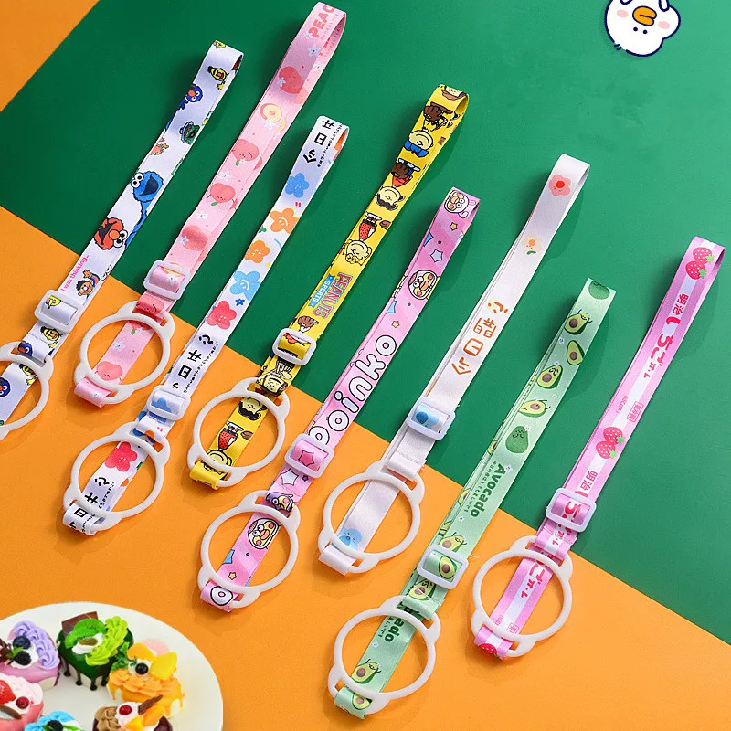 

Silicone portable lovely water bottle tether vacuum insulation glass bottle cap outside the student strap