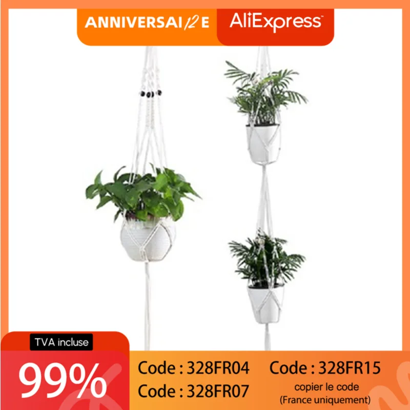 Hot sales 100 handmade macrame plant hanger flower pot hanger for wall decoration countyard garden