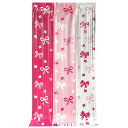 Pink Bow Themed Hanging Decor Banner Swirl for Girls' Birthday or Baby Shower Decorations (Coffee)