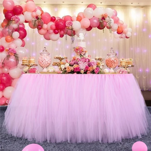 100Cm * 80Cm conferenza Dessert tondo tavolo quadrato gonna Tulle