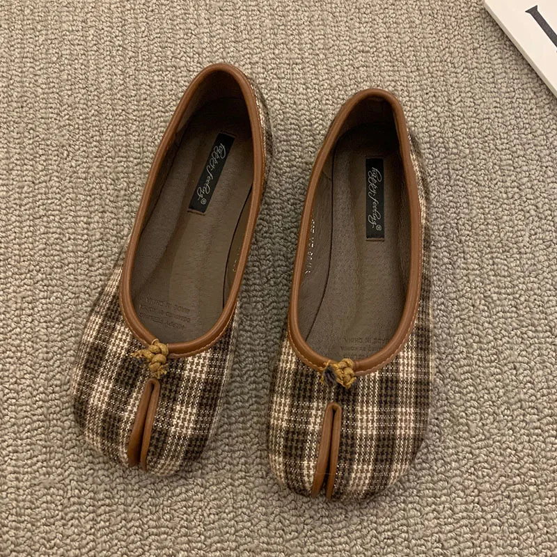 النساء الشقق تابي النينجا أحذية امرأة السيدات ستوكات الجلود مريح الشقق سبليت تو النعال لينة أسفل المتسكعون الصلبة موجز لا