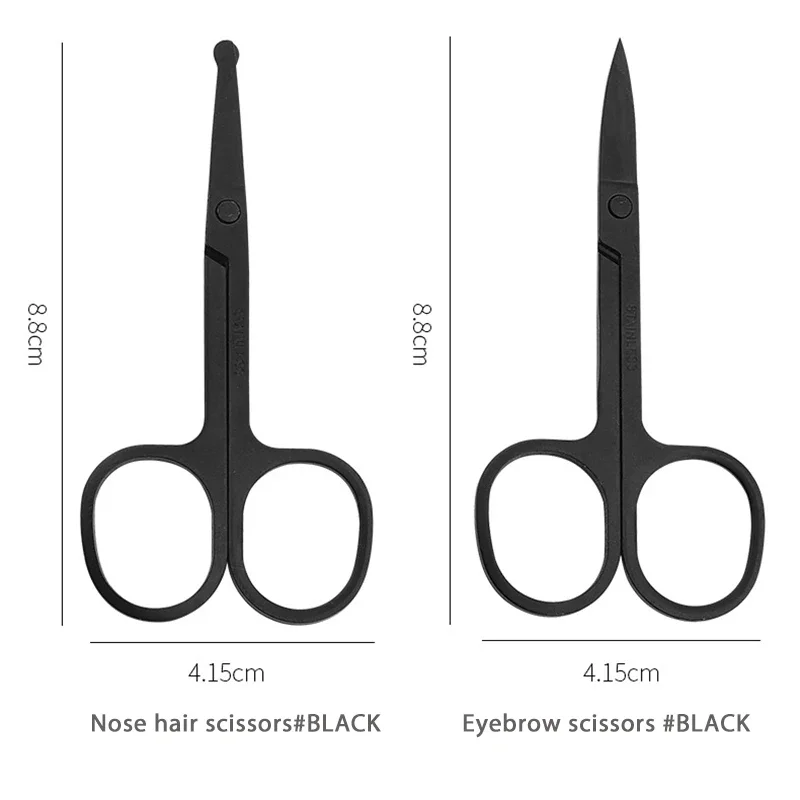 1pc 3.5" Stainless Steel Mini Portable Curved Mustache Nose Ear Hair Remover Scissor Trimmer Small Scissors Tools