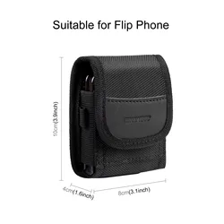 HAWEEL Universal Nylon Mobile Phone Waist Bag with Belt Clip Holster (For Flip Phone)