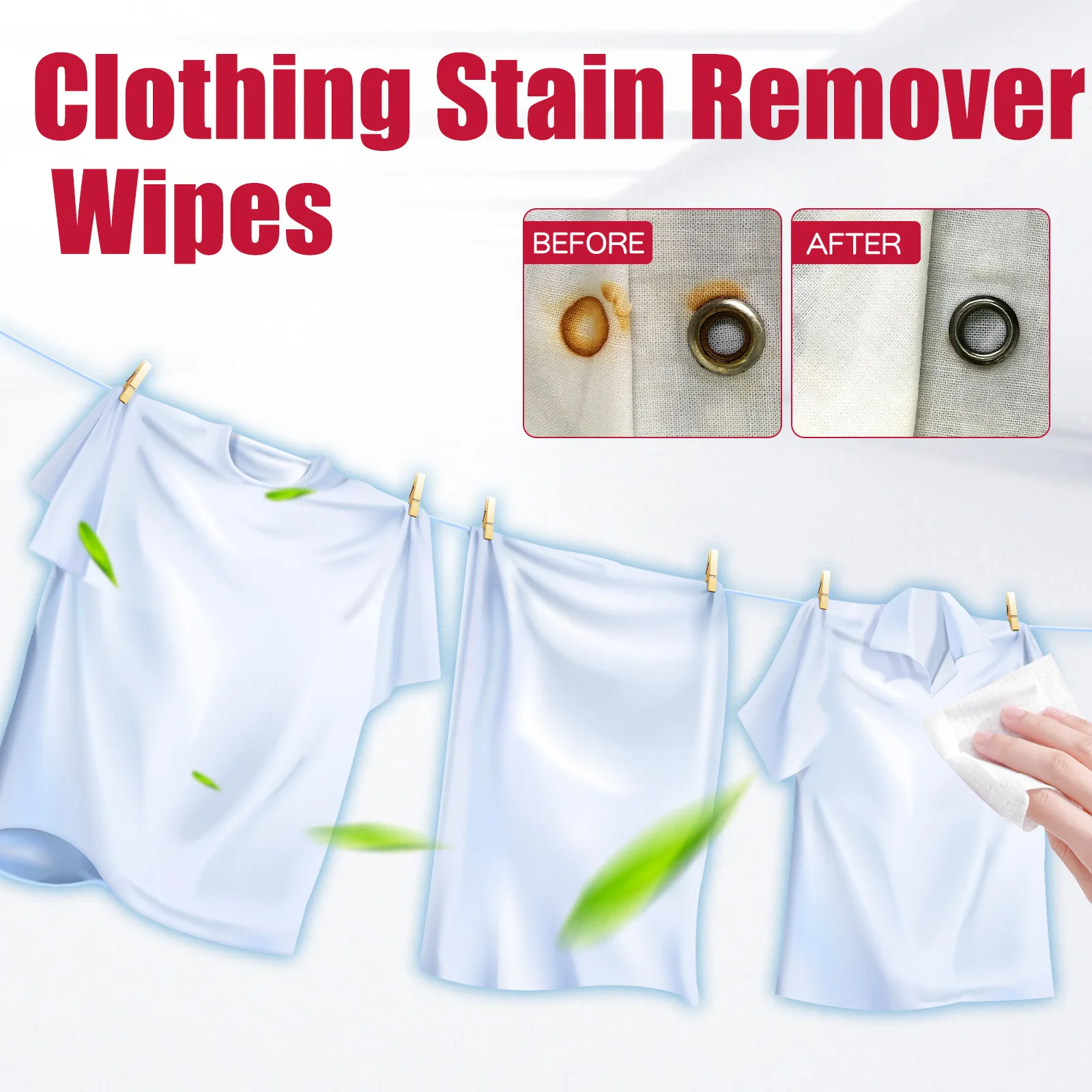 Clothes Stain Removal Wet Wipes No Washing Cleaning Dirt and Oil Removal Wipes Small White Shoes Jacket Dirt Wet