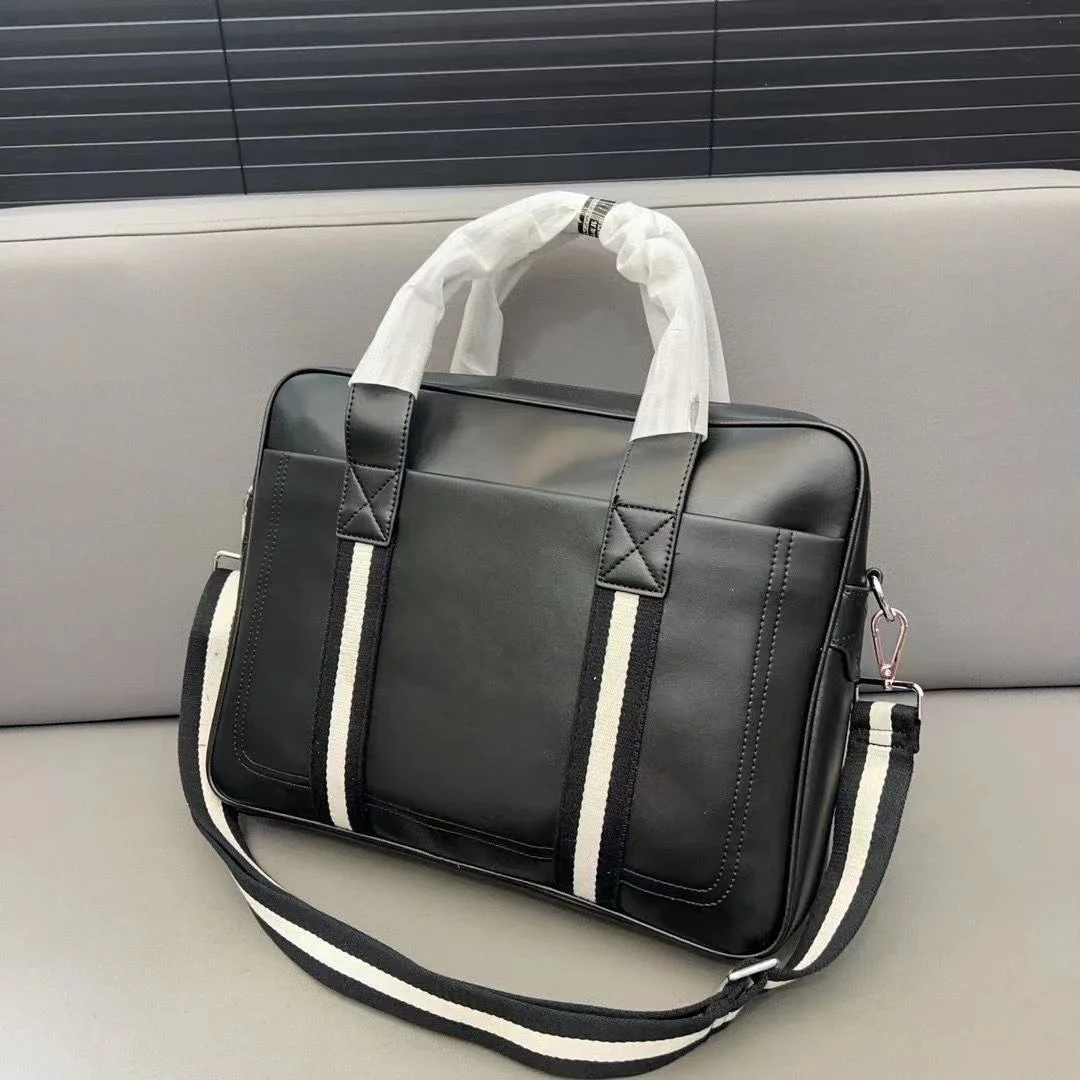 Luxury Bal Brand Briefcase Bag Fashion Design Business Causal Men Leather Handbag Men's Cowhide Large Capacity Handbags Male