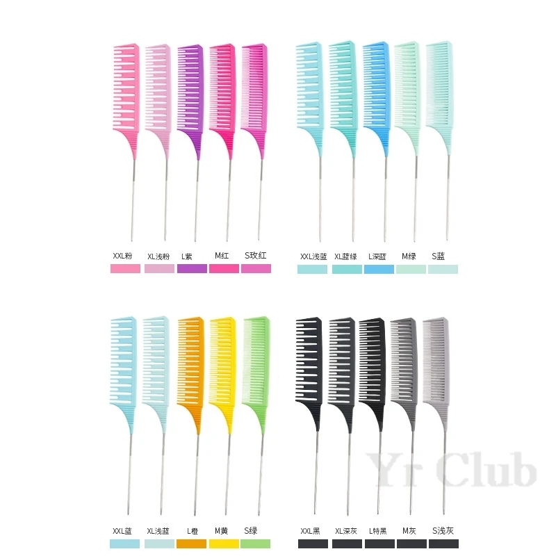 5Pcs/Set Hairbrush Highlight Dyeing Comb Hairstylist Dye  Hair Pointed Combs Hair Salon Hairdressing Brush Styling Tools Y0606 3