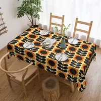 Custom Rectangular Fitted Orla Kiely Multi Stem Flowers Table Cloth Oilproof Tablecloth Outdoor 45"-50" Table Cover 1