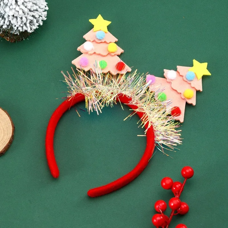 Christmas Tree Shaped Sequined Headband Colorful Xmas Tree Head Band Natal Navidad Merry Christmas Noel Gift Happy New Year
