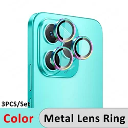 Aluminum Alloy Camera Glass Case with 3D Metal Ring and HD Lens Protector - Honor 400 Lite (Colorful 03)