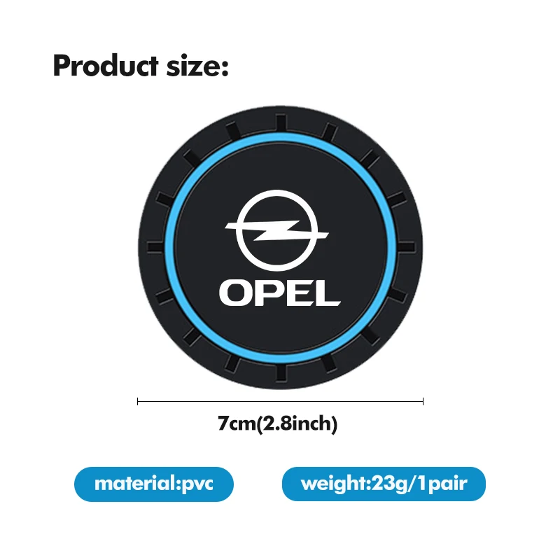Car Silicone Coaster Anti-Slip Water Cup Drink Mat 2Pcs For Opel Zafira Meriva Mokka Vivaro Vectra Antara Ampera cup holder coasters car coaster pads