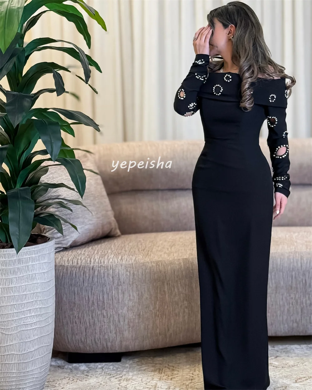 تخصيص الطراز الحديث أزياء جيرسي حجر الراين الطية م...