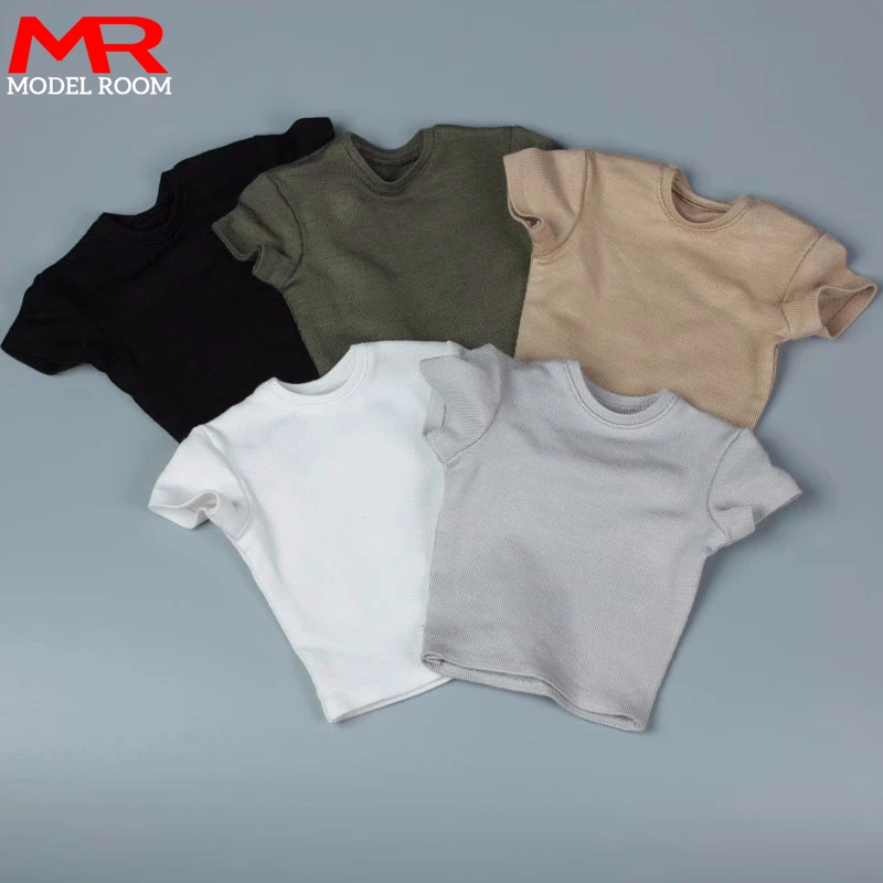 AFS 1/6 Skala Männliche Soldat Einfarbig T-shirt Tops Kleidung Modell Fit 12'' Soldat Action Figur Körper Puppen