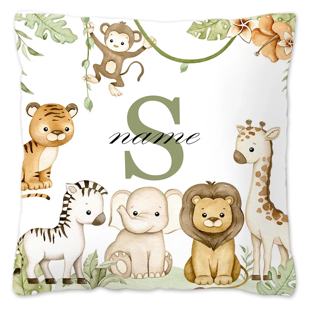 Personalized Animal Pillowcase - Custom Name Kids Bedroom Decoration & Birthday Gift