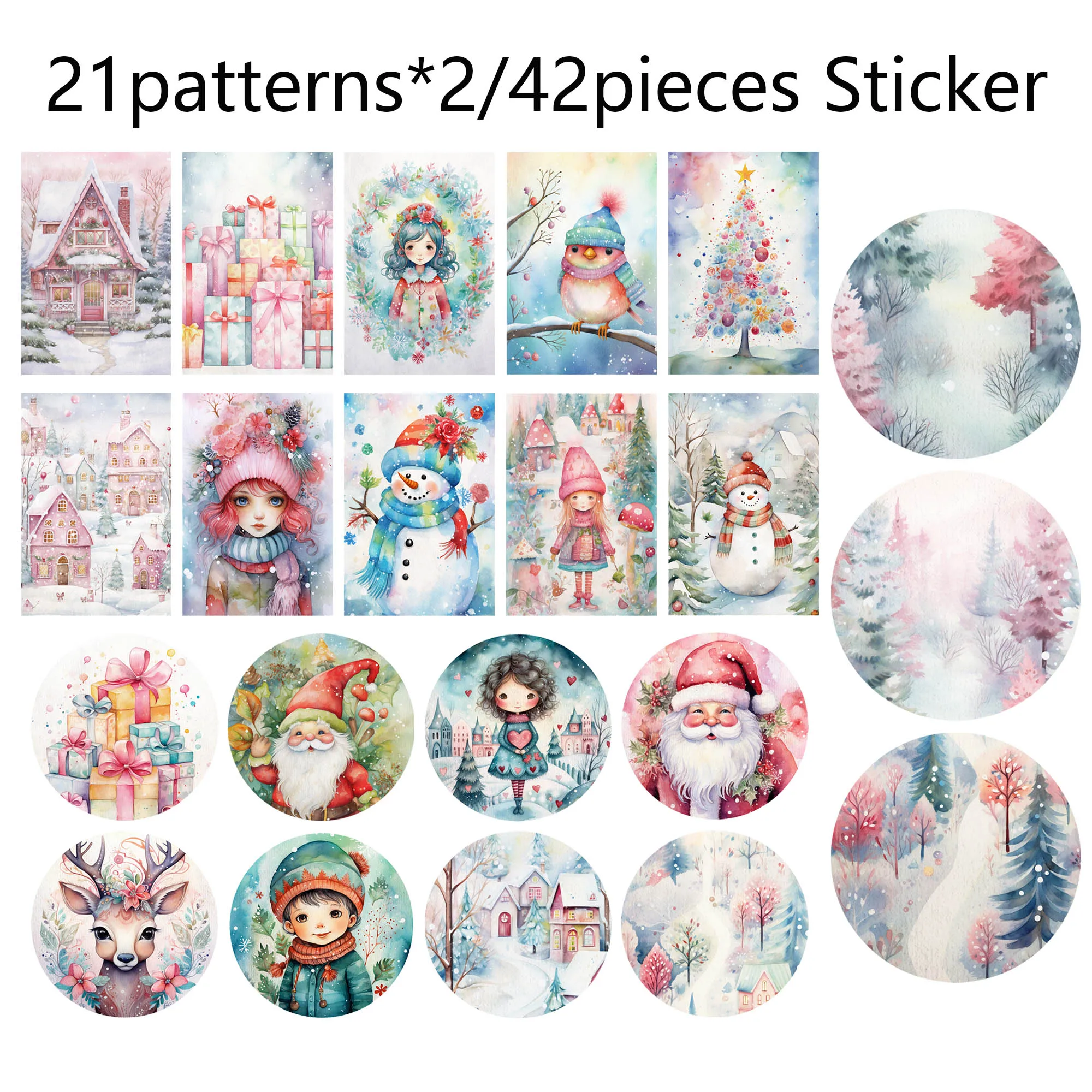Scrapbooking Paper 54pieces Christmas DIY Writable Background Paper Set with Sticker for Arts Crafts Scrapbooking Supplies