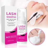 Eyelash Extension Cleanser 2.03oz Daily Foaming Eyelash Extension Shampoo, Eyelash Makeup Brush Tool, Eyelash Extension Shampoo 2