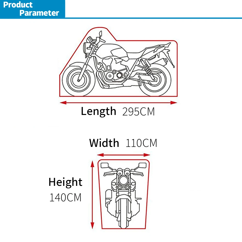 Motorcycle Outdoor Waterproof Full Cover - UV Protector and Rain Dust Sunshade Protective