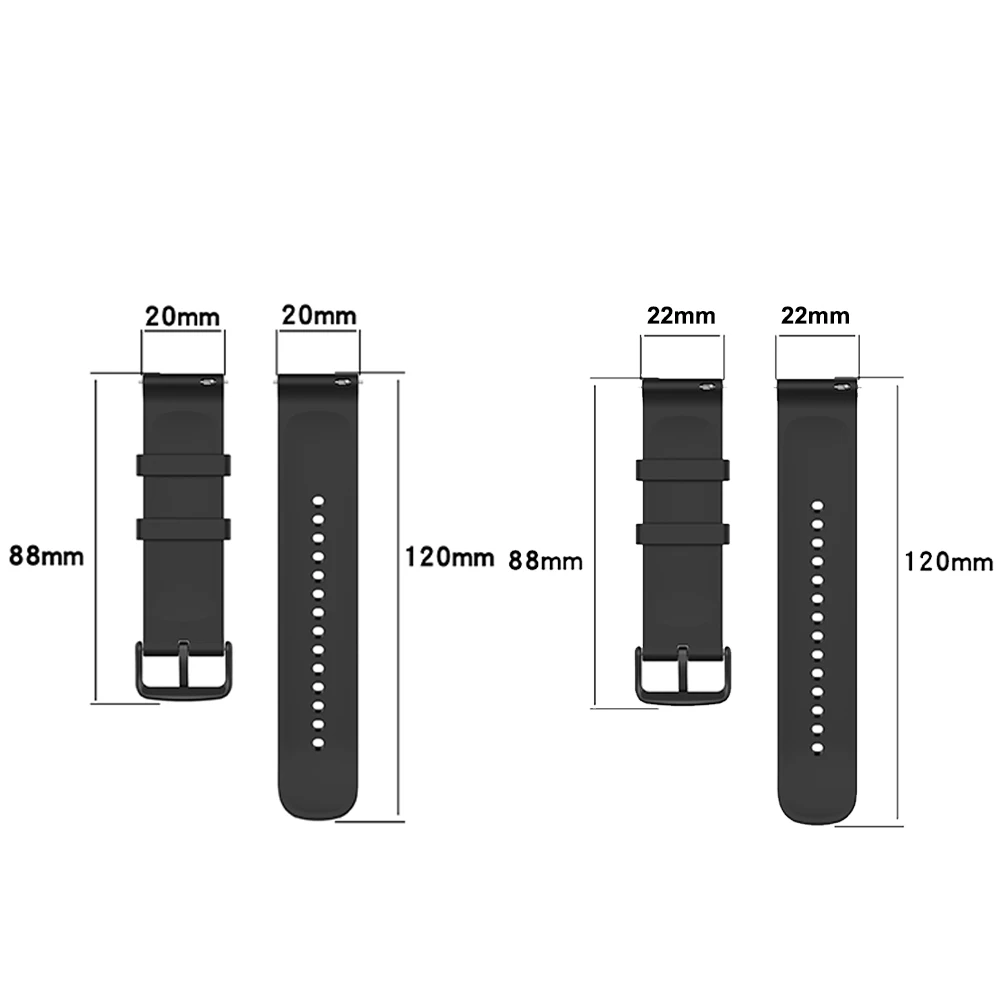 Silicone Sport Watch Band - 20mm/22mm, Versatile and Durable Strap