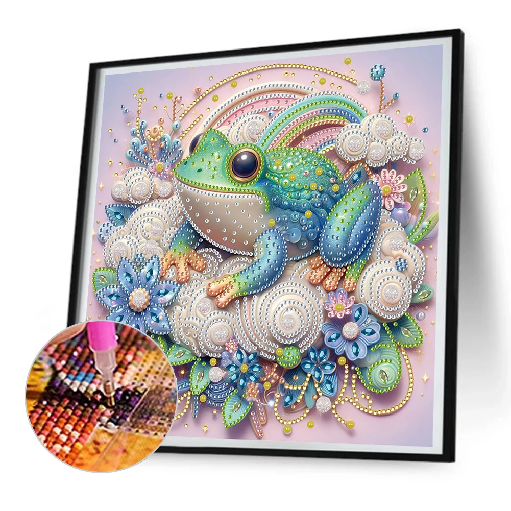 Diamond Painting Kit 5D DIY Partial Special Shaped Drill Frog Decoration 30x30cm
