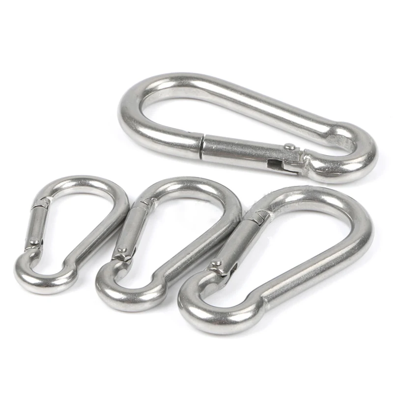 304 / 316 Stainless Steel Heavy Duty Carabiner Clip Spring Snap Hook Safety Buckle Outdoor Camping Tools M4 M5 M6 M7 M8 - M14