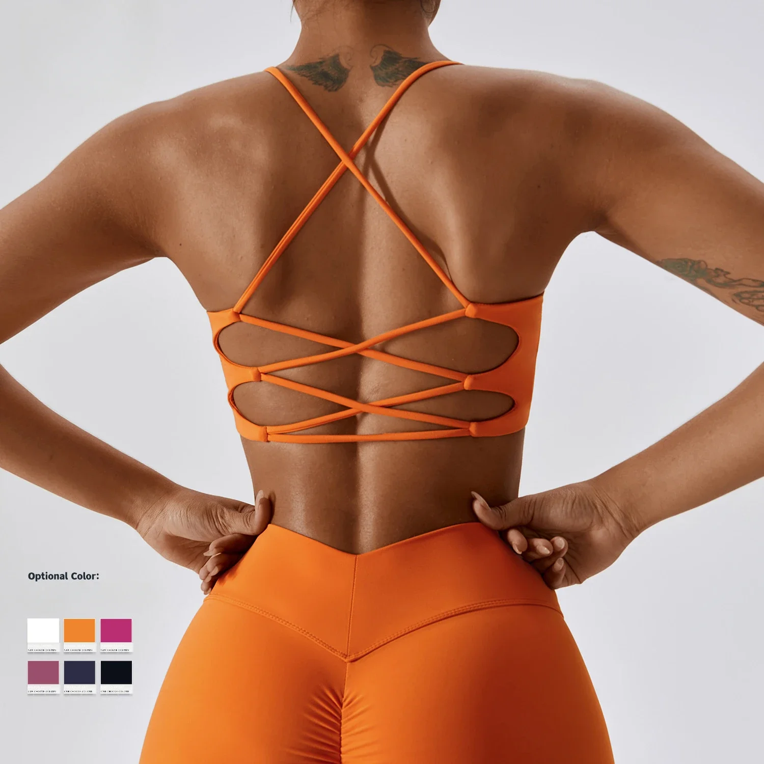 

Shockproof Nude Feel Bra External Wear Running Fitness Sports Bra Beauty Back Yoga Tank Top