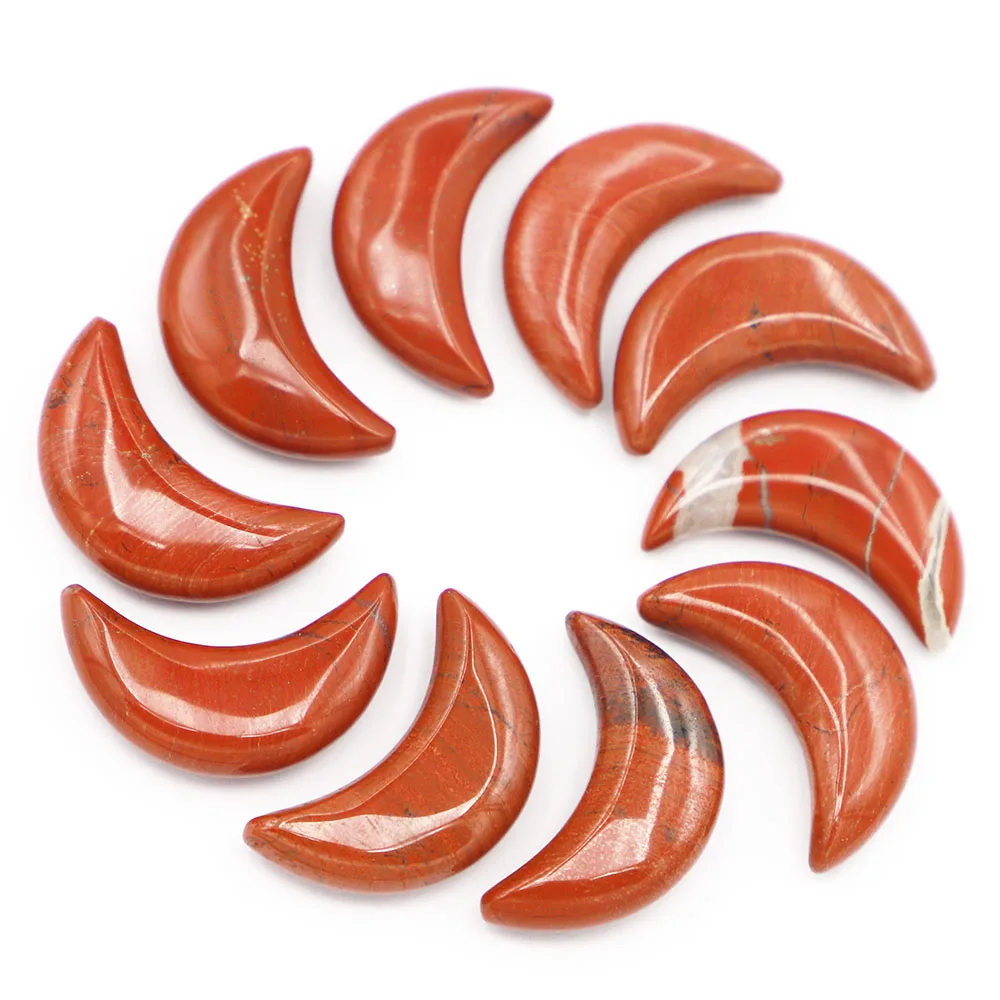 Natural Rainbow Stone Moon Gemstone Home Ornaments Craft Gift Decor Charms Necklace Pendants Jewelry Accessories Wholesale 12Pcs