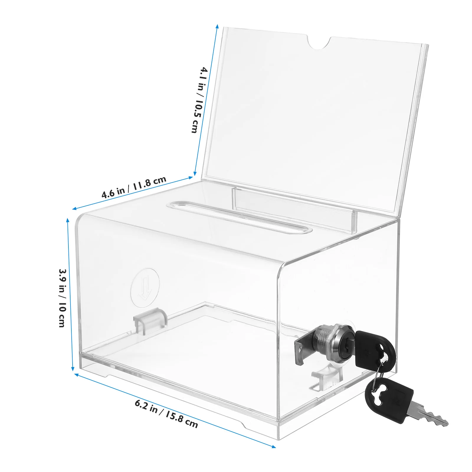 Piggy Banks Donation Box Suggestion Box Clear Acrylic Ballot Box multiuse Money Saving Banks For Fundraising with key Only Save 6