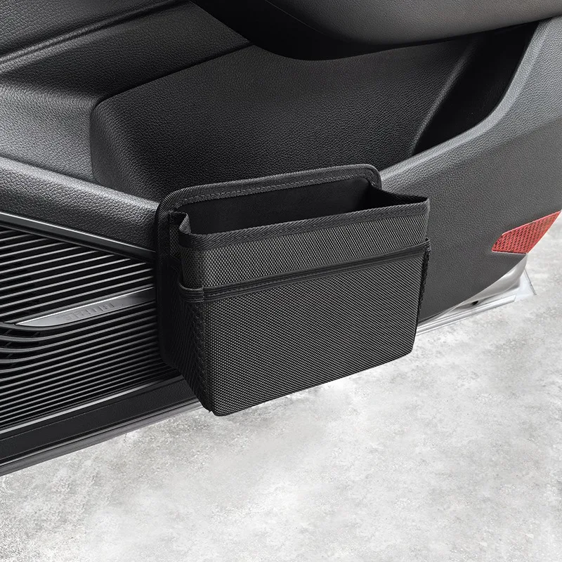 Car Side Door Foldable Trash Can PU Leather Multifunction Storage Box Car Organizer Seatback Hanging Storage Bag Trash Bin car trash can