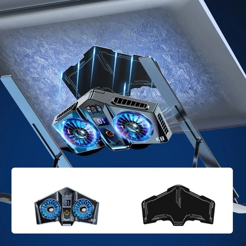 Semiconductor Mobile Phone Cooler Dual Cooling Fan Radiator