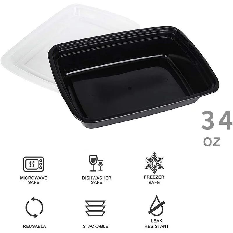 Description Picture 5 of item50pcs Disposable Packing Box Reusable Meal Prep Containers Microwavable Dishwasher Safe Portable Food Boxes Kitchen Accessories