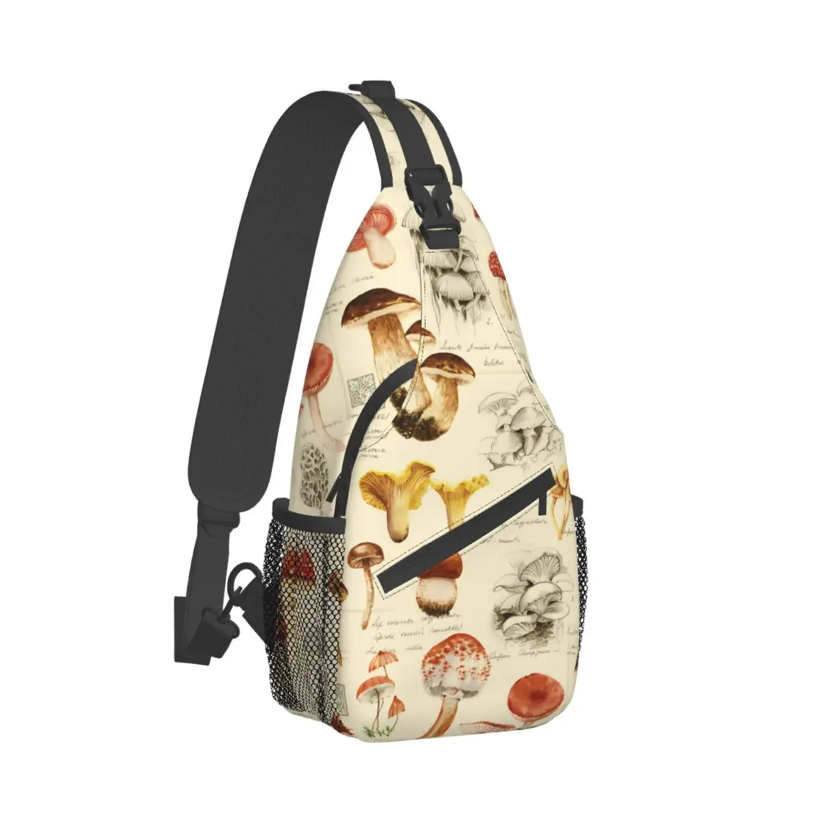 

Watercolor Mushrooms Crossbody Chest Bags Mushroom Pockets Travel Pack Messenger Sports Teens Shoulder Bag Unisex