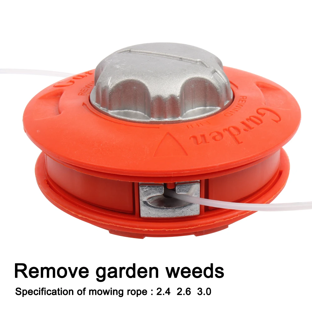 M10 Aluminum head Nylon Trimmer Head 2 Brush Cutter gasoline grass Universele Bump Feed Line Strimmer