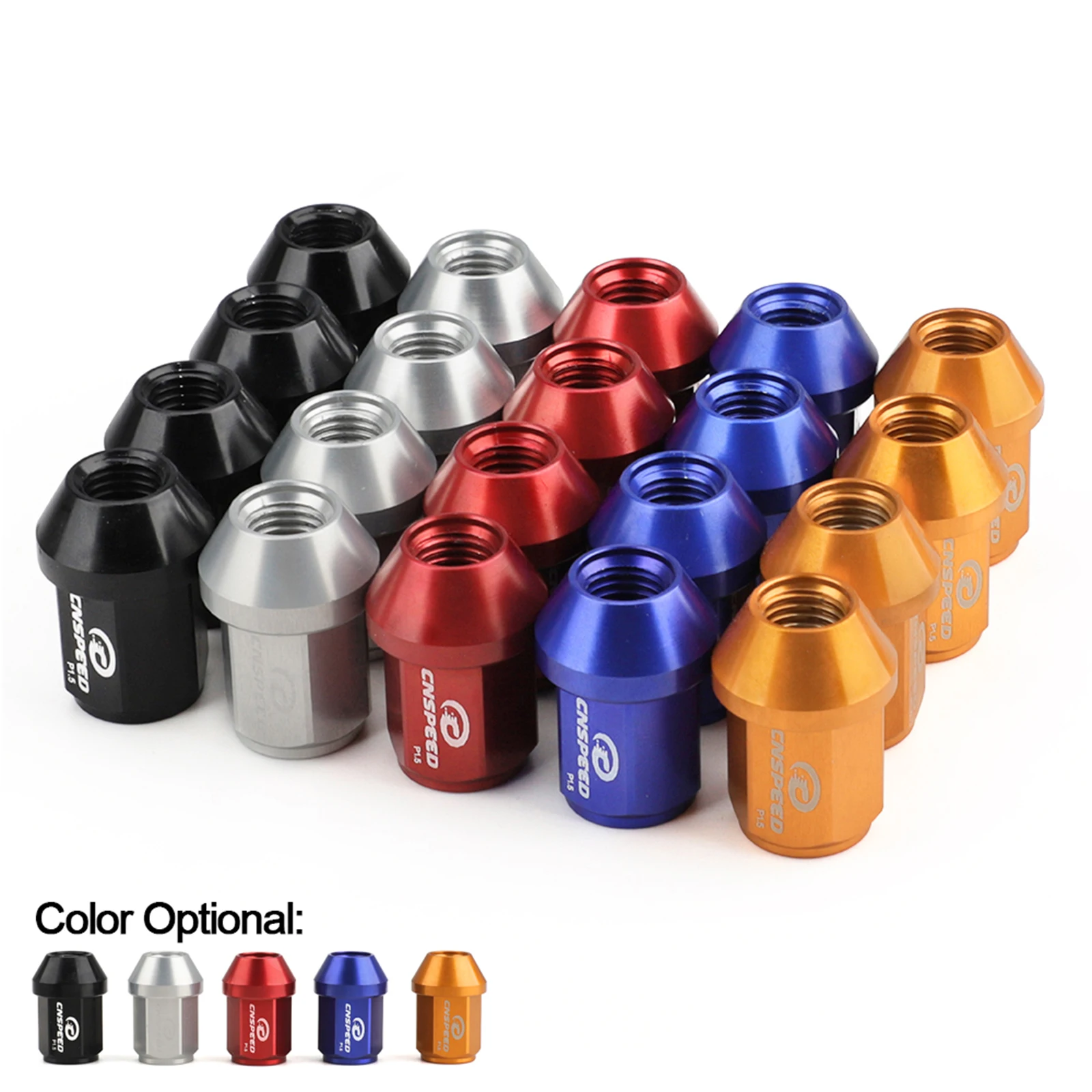 

20pcs Closed- End 35mm Racing Lug Nut M12x1.5 Racing Forged 7075-t6 Aluminum HEX 19mm Wheel Lug Nuts Style Yc101089