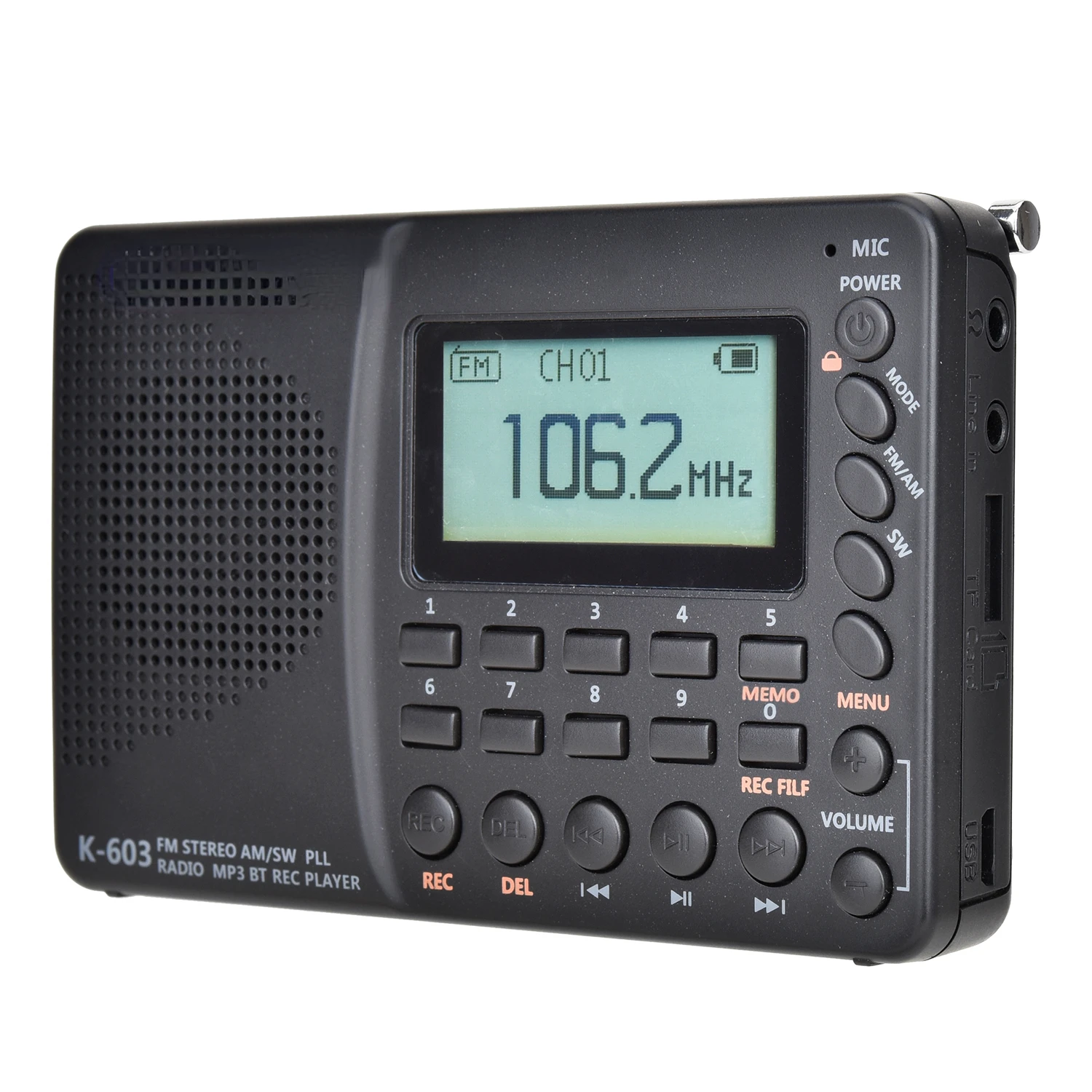 Radio Multibanda K603 Radio Digital Reproductor De Mp3 Altavoz
