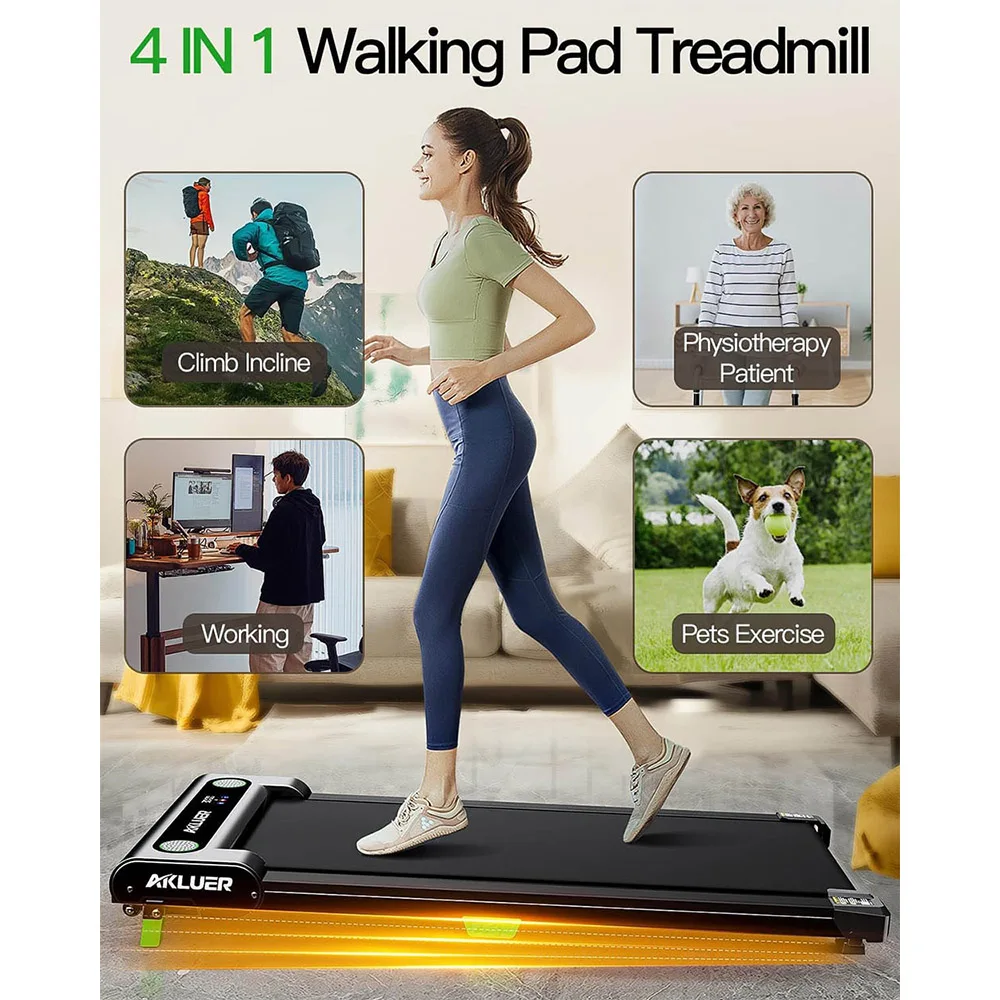 Ултрамощна бягаща пътека за ходене с наклон Akluer 480L-A Walking Pad, 2.5HP, 150кг капацитет - Image 2