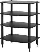 Four Shelf Audio Rack, Media Stand, and Components Cabinet 4 Shelf Black 1