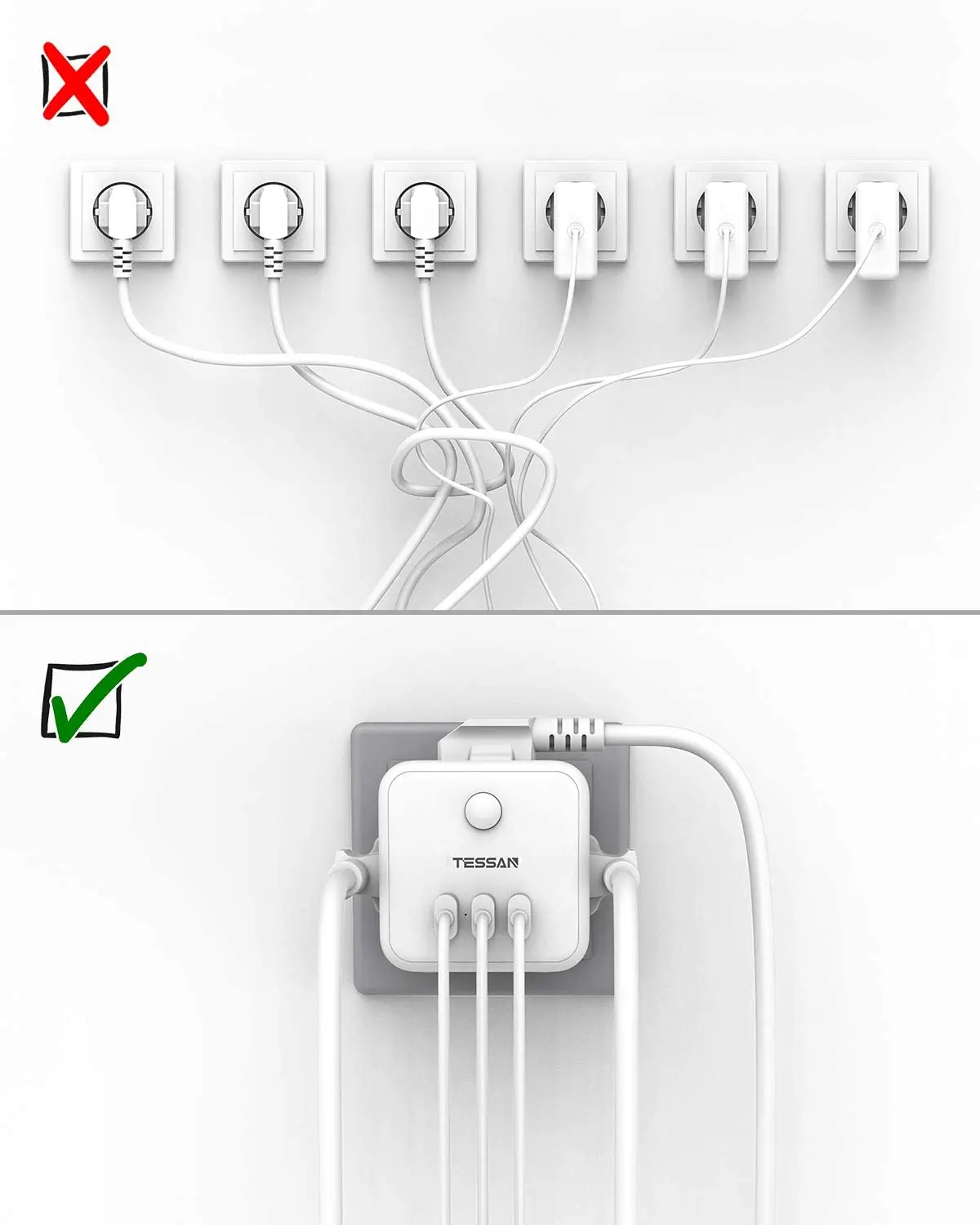 soquete cubo de energia com 3 tomadas