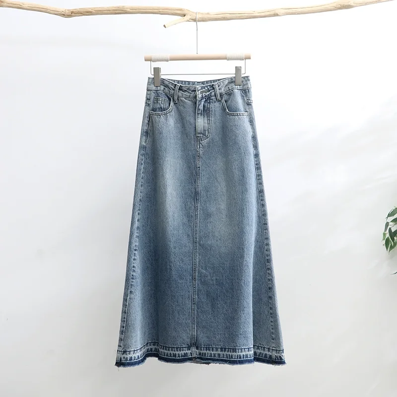 Tiyihailey Spedizione Gratuita 2023 Nuova Lunga Maxi Gonna A Trapezio Donna Primavera Autunno Denim Jeans Vintage Denim Xs-Xxl