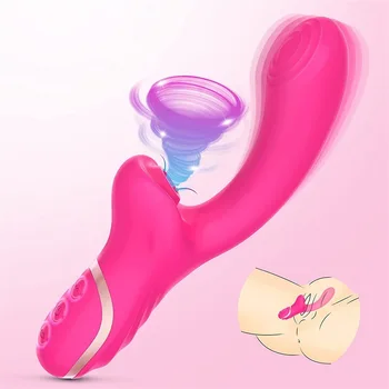 2 in 1 G Spot Rabbit Vibrator for Women Clitoris Sucker Dildo Sucking Vibrator Female Vacuum Stimulator Sex Toys for Adults 18 2
