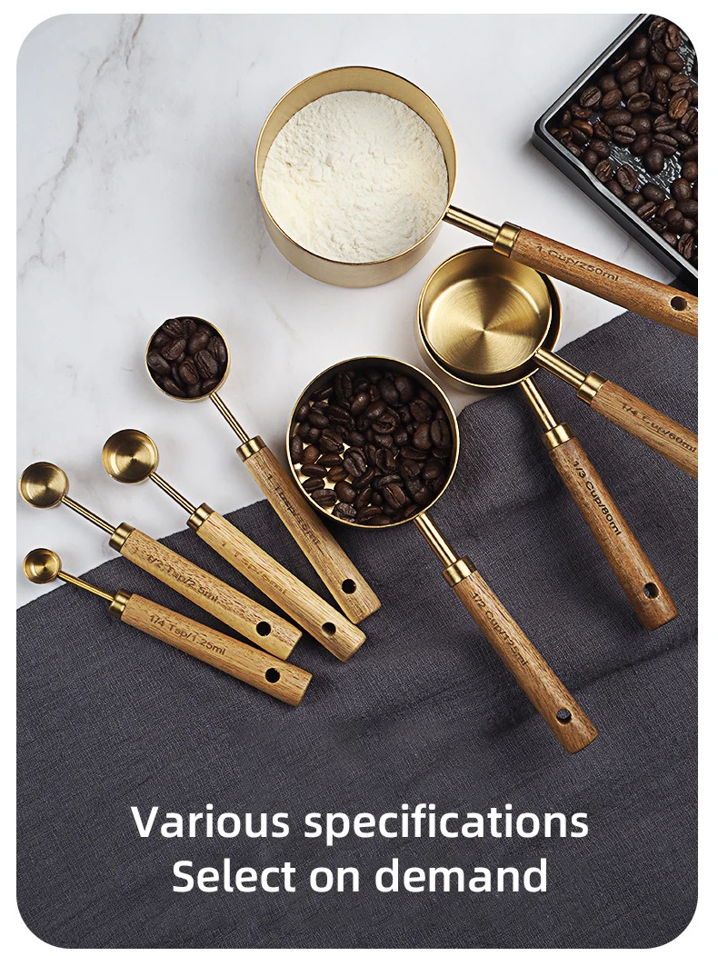 Set 8 Cucchiai Dosatori Acciaio Inox - Misurini Liquidie Solidicon 4 Tazze E Spoon - Utensili Cucina Precisione Verde - Foto 2