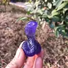 5cm Natural Purple Fluorite Snake Crystal Animal Carving Crafts Healing Energy Stone Fashion Home Decoration Gift 1PCS 5