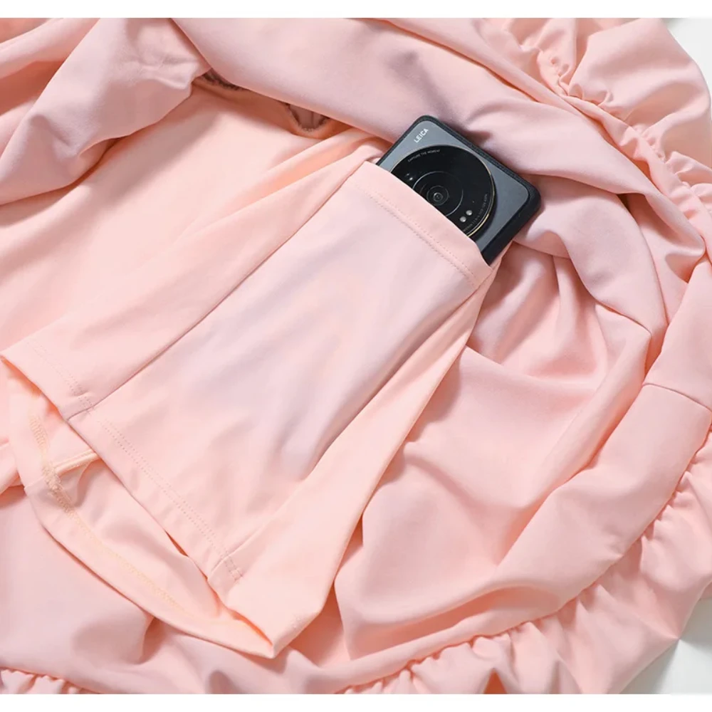Women Dress Sports Clothing Fake Two-piece Sports Dress Women's Anti Glare Yoga Tennis Dress Sleeveless Outdoor Running Fitness Dance Jumpsuit Rompers